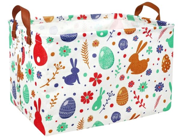 Large Easter Baskets for Kids Teen Boys Personalized Egg Hunting Baskets Baby Girl Fabric Empty Easter Gift Bakset ( boho Bunny )